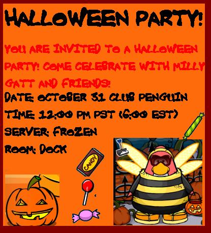 club penguin halloween party invite